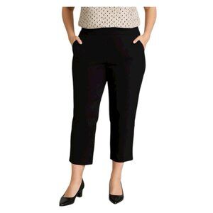 Chicos Womens Cropped Dress Pant~Size 1.5 (M/10)~Black Pockets Slit Sides L10 28